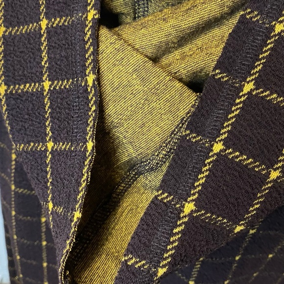 ODDY Brown and Yellow Plaid Hooded Trench Coat - Picture 12 of 12